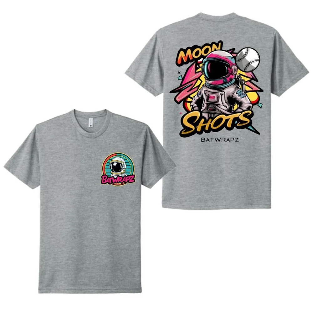 Batwrapz "Moon Shot" Adult Tee - Heather Gray Size Small